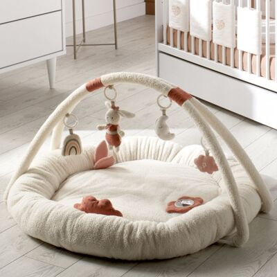 SAUTHON Tapis déveil rond en bouclette coton bio - PETIT COEUR Blanc - Publicité SAUTHON Tapis déveil rond en bouclette coton bio - PETIT COEUR Blanc - Publicité