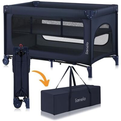 Lit parapluie 2en1 LIONELO Jasmin - Parc bébé - Matelas en mousse T25 - Pliage Rapide - 2x Roulettes - Jusquà 15 kg - Bleu Bleu - Publicité Lit parapluie 2en1 LIONELO Jasmin - Parc bébé - Matelas en mousse T25 - Pliage Rapide - 2x Roulettes - Jusquà 15 kg - Bleu Bleu - Publicité