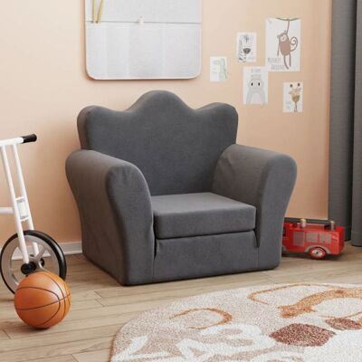 Canapé-lit pour enfants - vidaXL - Anthracite - Peluche douce - 54x(34-90)x45 cm - Housse amovible - Mousse épaisse Gris - Publicité Canapé-lit pour enfants - vidaXL - Anthracite - Peluche douce - 54x(34-90)x45 cm - Housse amovible - Mousse épaisse Gris - Publicité