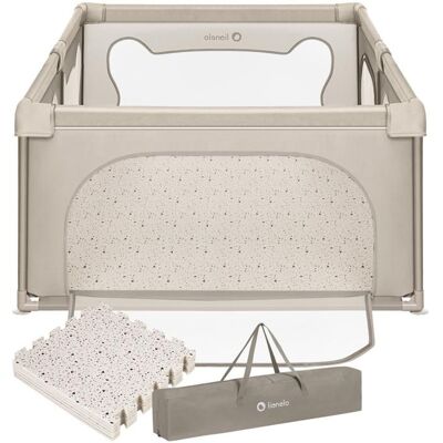 Parc bébé avec tapis puzzle LIONELO Willow -187 x 127 cm - Bonne isolation du sol - Tapis double face - Beige - Publicité Parc bébé avec tapis puzzle LIONELO Willow -187 x 127 cm - Bonne isolation du sol - Tapis double face - Beige - Publicité