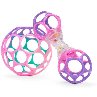 BRIGHT STARTS Coffret cadeau de naissance fille OBall avec 2 jouets bébé: un hochet et une O Ball Rose Violet Turquoise Rose - Publicité BRIGHT STARTS Coffret cadeau de naissance fille OBall avec 2 jouets bébé: un hochet et une O Ball Rose Violet Turquoise Rose - Publicité