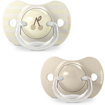 Lot de 2 sucettes symétriques - SUAVINEX - Birdies - SX Pro - 18 mois et plus - Beige Beige - Publicité Lot de 2 sucettes symétriques - SUAVINEX - Birdies - SX Pro - 18 mois et plus - Beige Beige - Publicité