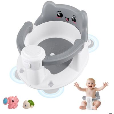 TTLIFE Siège de bain pour bébé avec garde-corps réglable Siège de baignoire antidérapant pour bébés supporte 12 kg 2 jouets de bain Gris - Publicité TTLIFE Siège de bain pour bébé avec garde-corps réglable Siège de baignoire antidérapant pour bébés supporte 12 kg 2 jouets de bain Gris - Publicité
