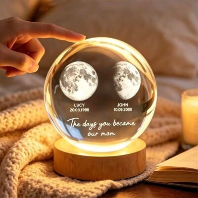 NOBRAND Veilleuse Boule de Cristal 3D Personnalisée Lampe avec Prénom et Multi-Lunes Cadeau Anniversaire Unique Fête Boule Lumineuse - Publicité NOBRAND Veilleuse Boule de Cristal 3D Personnalisée Lampe avec Prénom et Multi-Lunes Cadeau Anniversaire Unique Fête Boule Lumineuse - Publicité