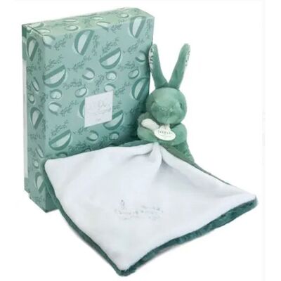 Doudou et Compagnie Lapin doudou - Lapin avec doudou vert sauge Vert - Publicité Doudou et Compagnie Lapin doudou - Lapin avec doudou vert sauge Vert - Publicité