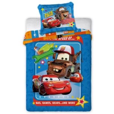 Parure lit Housse de couette réversible DISNEY CARS 100x135cm 100% Coton Bleu - Publicité Parure lit Housse de couette réversible DISNEY CARS 100x135cm 100% Coton Bleu - Publicité