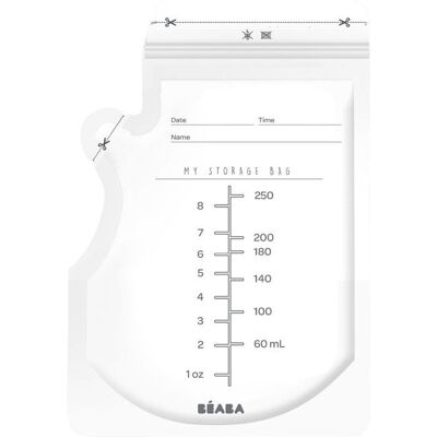 50 Sachets de conservation pour lait maternel - BEABA - 250 ml Blanc - Publicité 50 Sachets de conservation pour lait maternel - BEABA - 250 ml Blanc - Publicité