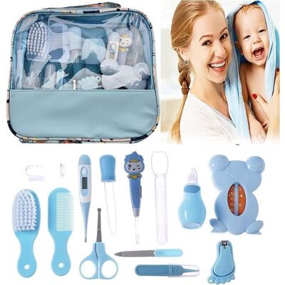 BIGILANTUH Trousse de Soin Bébé 13PCS Kit de Soin Bébé Trousse Bébé Naissance Bébé Clou Cheveux Soins de santé Des Thermomètre de Bain/Coupe- Bleu - Publicité BIGILANTUH Trousse de Soin Bébé 13PCS Kit de Soin Bébé Trousse Bébé Naissance Bébé Clou Cheveux Soins de santé Des Thermomètre de Bain/Coupe- Bleu - Publicité