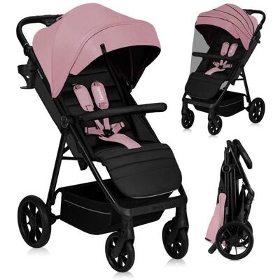 Poussette tout terrain LIONELO Mira - Jusquà 22 kg - Grande surface - Grandes roues - Rose Rose - Publicité Poussette tout terrain LIONELO Mira - Jusquà 22 kg - Grande surface - Grandes roues - Rose Rose - Publicité