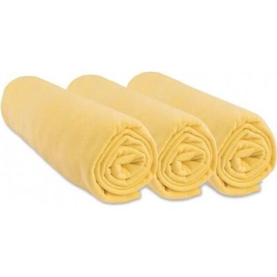Lot 3 Draps housse 60x120 cm - EASY DORT - Jersey 100% Coton - Jaune - Extensible Confortable Jaune - Publicité Lot 3 Draps housse 60x120 cm - EASY DORT - Jersey 100% Coton - Jaune - Extensible Confortable Jaune - Publicité