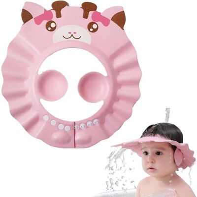 WEEWA 1 Pièce Bonnet de Douche Bébé Réglable Visière Bonnets de Bain Bonnet de Douche pour Enfants Shampoing Chapeau Rose - Publicité WEEWA 1 Pièce Bonnet de Douche Bébé Réglable Visière Bonnets de Bain Bonnet de Douche pour Enfants Shampoing Chapeau Rose - Publicité