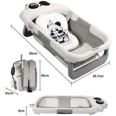 UVERBON Baignoire pliable pour bébé avec thermomètre et tapis de bain antidérapante portable adaptée aux bébés de 0 à 36 mois - Publicité UVERBON Baignoire pliable pour bébé avec thermomètre et tapis de bain antidérapante portable adaptée aux bébés de 0 à 36 mois - Publicité