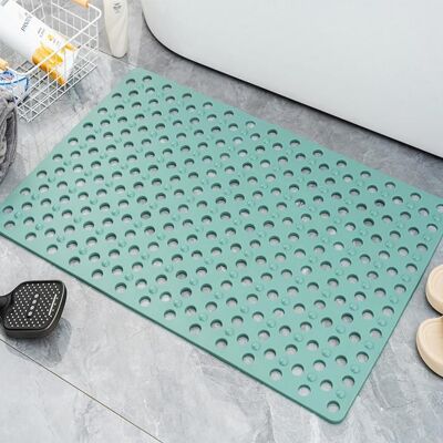 Tapis de bain/douche antidérapant et anti-moisissures en TPE avec ventouses et système dévacuation 40 x 80 cm vert Vert - Publicité Tapis de bain/douche antidérapant et anti-moisissures en TPE avec ventouses et système dévacuation 40 x 80 cm vert Vert - Publicité