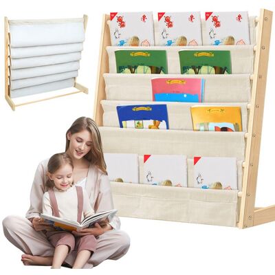 HOMEWELL MIPAN. BIBLIOTHÈQUE POUR ENFANTS À 6 NIVEAUX ÉTAGÈRE SUR PIED 75 X 30 X 76 CM BEIGE Beige - Publicité HOMEWELL MIPAN. BIBLIOTHÈQUE POUR ENFANTS À 6 NIVEAUX ÉTAGÈRE SUR PIED 75 X 30 X 76 CM BEIGE Beige - Publicité