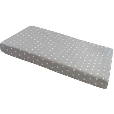 Drap-housse Medi Partners étoiles blanches sur gris - Drap-housse - Publicité Drap-housse Medi Partners étoiles blanches sur gris - Drap-housse - Publicité