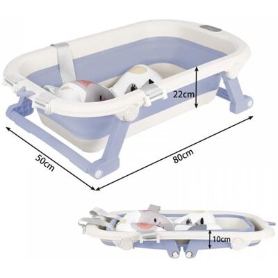 MIPAN ViYi. 80 x 50 x 22 cm.Baignoire Pliable Pour Bébé - Tapis De Bain Antidérapant Et Thermomètre Digital - Bleu Bleu - Publicité MIPAN ViYi. 80 x 50 x 22 cm.Baignoire Pliable Pour Bébé - Tapis De Bain Antidérapant Et Thermomètre Digital - Bleu Bleu - Publicité