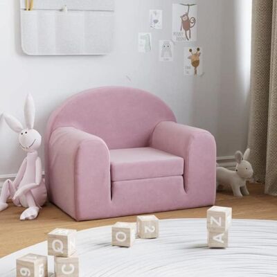 Canapé-lit pour enfants - vidaXL - Rose - Peluche douce - 52x34-90x40 cm - Housse amovible - Mousse épaisse Rose - Publicité Canapé-lit pour enfants - vidaXL - Rose - Peluche douce - 52x34-90x40 cm - Housse amovible - Mousse épaisse Rose - Publicité