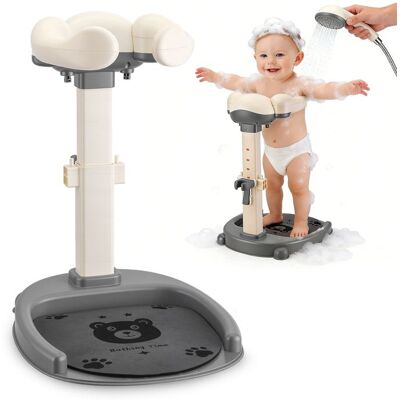 TTLIFE Support de douche pour bébétête de douche réglable pour que lenfant puisse se tenir debout pendant le bain(blanc) - Publicité TTLIFE Support de douche pour bébétête de douche réglable pour que lenfant puisse se tenir debout pendant le bain(blanc) - Publicité