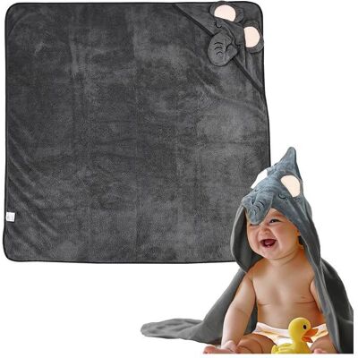 TRANQUILBEAUTY Serviette de Bain à Capuche pour Bébés Motif Éléphant Gris 90cm Gris - Publicité TRANQUILBEAUTY Serviette de Bain à Capuche pour Bébés Motif Éléphant Gris 90cm Gris - Publicité