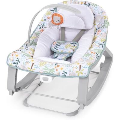 INGENUITY Transat bébé bascule évolutif 3-en-1 Keep Cozy -Tropical Rainbow- 3 Positions: arche avec jouets amovible jusquà 18 kg Blanc - Publicité INGENUITY Transat bébé bascule évolutif 3-en-1 Keep Cozy -Tropical Rainbow- 3 Positions: arche avec jouets amovible jusquà 18 kg Blanc - Publicité