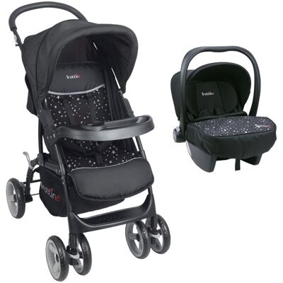 Poussette + siège auto bébé TROTTINE TS Cassiope2 NoirEtoile Noir - Publicité Poussette + siège auto bébé TROTTINE TS Cassiope2 NoirEtoile Noir - Publicité