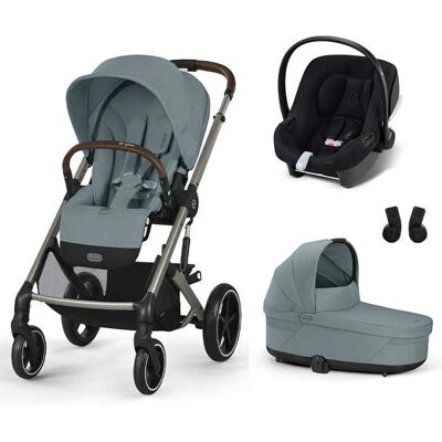 CYBEX - Poussette Trio Balios S Lux + Siège auto Aton B2 + Nacelle Cot S Lux Stormy Blue Gris - Publicité CYBEX - Poussette Trio Balios S Lux + Siège auto Aton B2 + Nacelle Cot S Lux Stormy Blue Gris - Publicité
