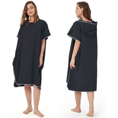 Poncho de Bain Microfibre Serviette Poncho de Plage avec Capuche Surf Poncho Séchage Rapide&Léger Serviette de Plage Hommes Noir Noir - Publicité Poncho de Bain Microfibre Serviette Poncho de Plage avec Capuche Surf Poncho Séchage Rapide&Léger Serviette de Plage Hommes Noir Noir - Publicité