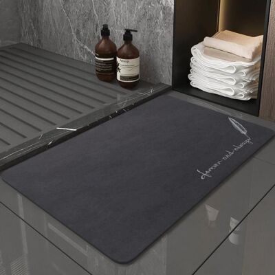 Tapis de Bain Tapis de bain absorbant et antidérapant en Diatomite ensemble de paillasson - Type Feather navy blue-50x80cm Gris - Publicité Tapis de Bain Tapis de bain absorbant et antidérapant en Diatomite ensemble de paillasson - Type Feather navy blue-50x80cm Gris - Publicité