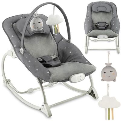 MoMi LAPIS Transat Bébé avec Module Sensoriel - 8 mélodies - 3 modes de vibration - Gris Foncé Gris - Publicité MoMi LAPIS Transat Bébé avec Module Sensoriel - 8 mélodies - 3 modes de vibration - Gris Foncé Gris - Publicité