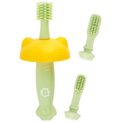 Badabulle Brosse à Dents en Silicone - Souple - Brosse évolutive (3 embouts inclus) Jaune - Publicité Badabulle Brosse à Dents en Silicone - Souple - Brosse évolutive (3 embouts inclus) Jaune - Publicité