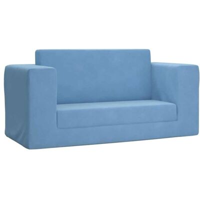 Canapé-lit pour enfants - vidaXL - 2 places - Convertible - Peluche douce - Bleu - Housse amovible Bleu - Publicité Canapé-lit pour enfants - vidaXL - 2 places - Convertible - Peluche douce - Bleu - Housse amovible Bleu - Publicité