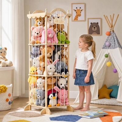 Étagère De Rangement Pour Peluches - HOMEWELL - Coffre À Jouets - Étagère Sur Pied - 55*49*140 CM - Couleur Bois Naturel - Publicité Étagère De Rangement Pour Peluches - HOMEWELL - Coffre À Jouets - Étagère Sur Pied - 55*49*140 CM - Couleur Bois Naturel - Publicité