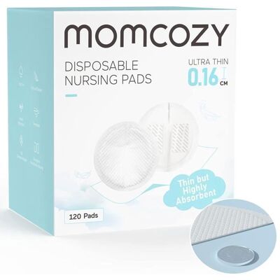 Momcozy Lot de 120 coussinets dallaitement jetables ultra-minces Blanc - Publicité Momcozy Lot de 120 coussinets dallaitement jetables ultra-minces Blanc - Publicité