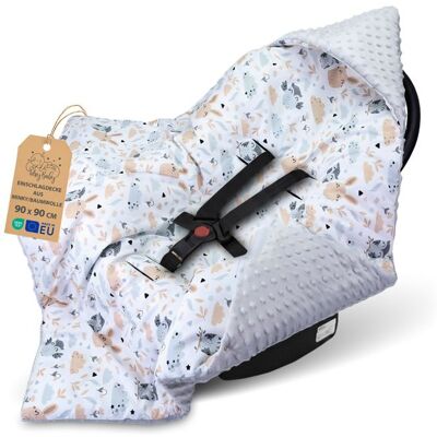 TOTSY BABY Couverture nid dange bébé 90x90 cm Chouettes - Chanceliere enveloppante poussette cosy siege auto Toute lannée Blanc - Publicité TOTSY BABY Couverture nid dange bébé 90x90 cm Chouettes - Chanceliere enveloppante poussette cosy siege auto Toute lannée Blanc - Publicité