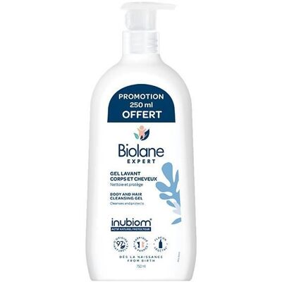 Gel Lavant - Biolane Expert - 750ml - Peaux Sensibles - Inubiom - Naturel 97% - Publicité Gel Lavant - Biolane Expert - 750ml - Peaux Sensibles - Inubiom - Naturel 97% - Publicité