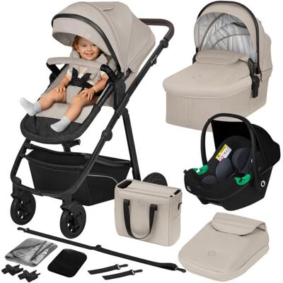 Poussette 3 en 1 LIONELO Bianka -Jusquà 22 kg - Pack poussette Nacelle Siège auto sac et accessoires - Beige Beige - Publicité Poussette 3 en 1 LIONELO Bianka -Jusquà 22 kg - Pack poussette Nacelle Siège auto sac et accessoires - Beige Beige - Publicité
