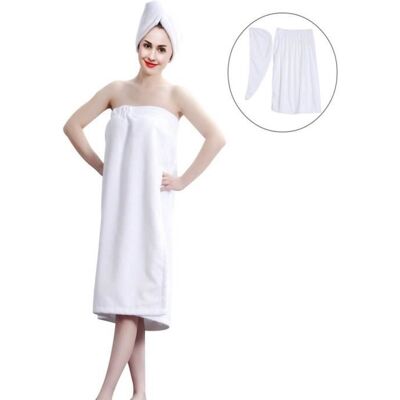 FYDUN SED Peignoir serviette Femmes Doux Spa Bain Body Wrap Set Serviette Peignoir Avec Bonnet De Séchage Rapide De Séchage En Stock Blanc - Publicité FYDUN SED Peignoir serviette Femmes Doux Spa Bain Body Wrap Set Serviette Peignoir Avec Bonnet De Séchage Rapide De Séchage En Stock Blanc - Publicité