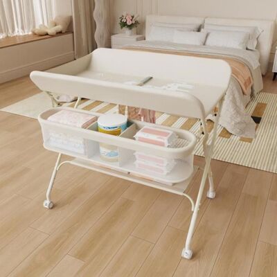 TABLE À LANGER MULTIFONCTIONNELLE RÉGLABLE HOMEWELL 5 RÉGLAGES DE HAUTEUR 80*73*86-94CM BEIGE Beige - Publicité TABLE À LANGER MULTIFONCTIONNELLE RÉGLABLE HOMEWELL 5 RÉGLAGES DE HAUTEUR 80*73*86-94CM BEIGE Beige - Publicité