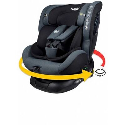 Nania Parma Siège auto isofix i-Size Pivotant 360 évolutif naissance et jusquà 12 ans env 40-150 cm indicateur dinstallation Noir - Publicité Nania Parma Siège auto isofix i-Size Pivotant 360 évolutif naissance et jusquà 12 ans env 40-150 cm indicateur dinstallation Noir - Publicité