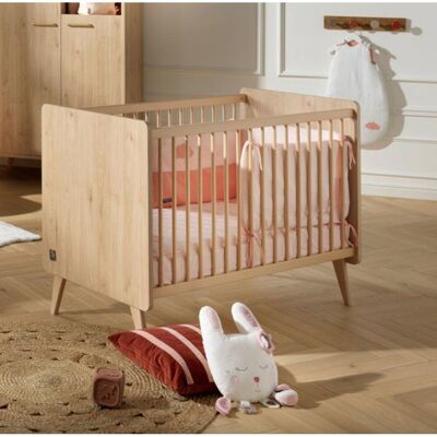 Lit bébé - 120 x 60 cm - Matelas inclus - Arty - Chêne Suave/Hêtre - SAUTHON Marron - Publicité Lit bébé - 120 x 60 cm - Matelas inclus - Arty - Chêne Suave/Hêtre - SAUTHON Marron - Publicité