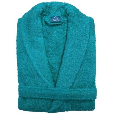 ALPES BLANC - Peignoir de bain Mixte à col Châle 100% coton 450 g – Bleu canard Taille XXL - Doux et absorbant – Style intemporel Bleu - Publicité ALPES BLANC - Peignoir de bain Mixte à col Châle 100% coton 450 g – Bleu canard Taille XXL - Doux et absorbant – Style intemporel Bleu - Publicité