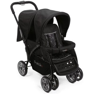 TROTTINE Poussette double TWINBI Noir Etoile Gris - Publicité TROTTINE Poussette double TWINBI Noir Etoile Gris - Publicité