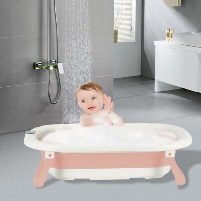 HOMEWELL YIYI. Baignoire bébé avec siège de bain 0 à 3 ans 72*45*17 cm rose. Rose - Publicité HOMEWELL YIYI. Baignoire bébé avec siège de bain 0 à 3 ans 72*45*17 cm rose. Rose - Publicité