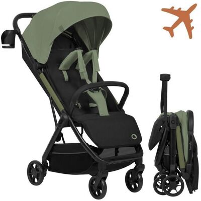Poussette ultra-compacte LIONELO Julie Air - Pliage automatique - Compatible avion - Jusquà 22kg - Canopy UPF 50 - Sauge Vert - Publicité Poussette ultra-compacte LIONELO Julie Air - Pliage automatique - Compatible avion - Jusquà 22kg - Canopy UPF 50 - Sauge Vert - Publicité