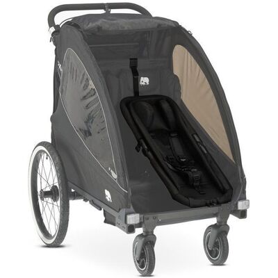 Siège bébé pour remorque vélo Deryan Luxe - Harnais 5 points - Coussin de tête - Noir Noir - Publicité Siège bébé pour remorque vélo Deryan Luxe - Harnais 5 points - Coussin de tête - Noir Noir - Publicité