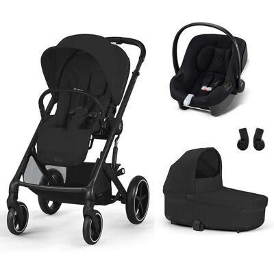 CYBEX - Poussette Trio Balios S Lux + Siège auto Aton B2 + Nacelle Cot S Lux Moon Black Noir - Publicité CYBEX - Poussette Trio Balios S Lux + Siège auto Aton B2 + Nacelle Cot S Lux Moon Black Noir - Publicité