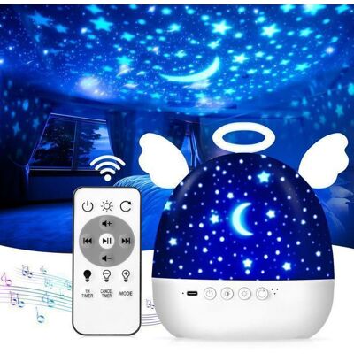 OEM Veilleuse Bébé veilleuse enfant - 22 Films de Projection - 20 Chansons - 8 modes déclairage Rotation 360° Bleu - Publicité OEM Veilleuse Bébé veilleuse enfant - 22 Films de Projection - 20 Chansons - 8 modes déclairage Rotation 360° Bleu - Publicité