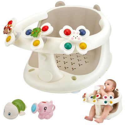 TTLIFE Siège de bain 2 en 1 pour bébé avec jouets à partir de 6 mois Fixation ergonomique pour baignoire avec 4 ventouses antidérapant - Publicité TTLIFE Siège de bain 2 en 1 pour bébé avec jouets à partir de 6 mois Fixation ergonomique pour baignoire avec 4 ventouses antidérapant - Publicité