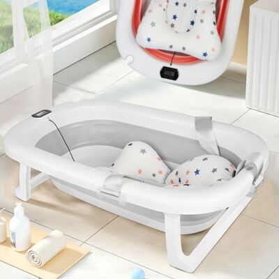HOMEWELL Baignoire pour bébé en PP + PET parfaite pour le bain de bébé avec thermomètre 80 x 50 x 23 cm gris. Gris - Publicité HOMEWELL Baignoire pour bébé en PP + PET parfaite pour le bain de bébé avec thermomètre 80 x 50 x 23 cm gris. Gris - Publicité