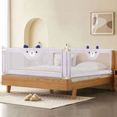 Barrière de lit pour tout-petits HOMEWELL - Gris - 200*100*26cm - Tuyau en fer + tissu Oxford Gris - Publicité Barrière de lit pour tout-petits HOMEWELL - Gris - 200*100*26cm - Tuyau en fer + tissu Oxford Gris - Publicité